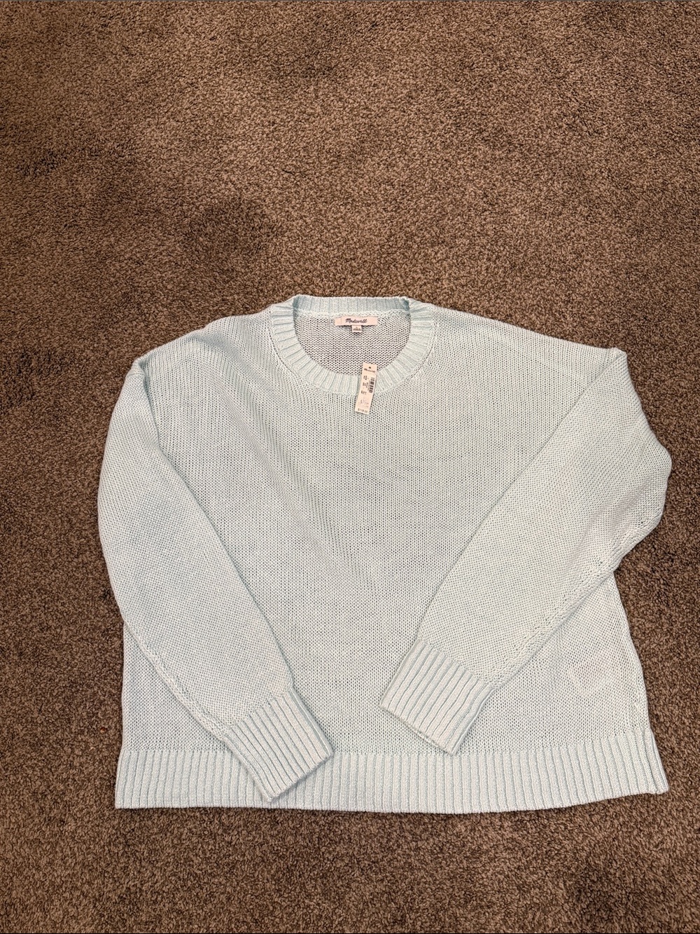 100% linen Madewell, Light Blue Crewneck Sweater